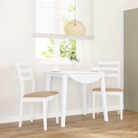 Sillas de comedor con cojines 2uds madera maciza blanco