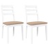 Sillas de comedor con cojines 2uds madera maciza blanco