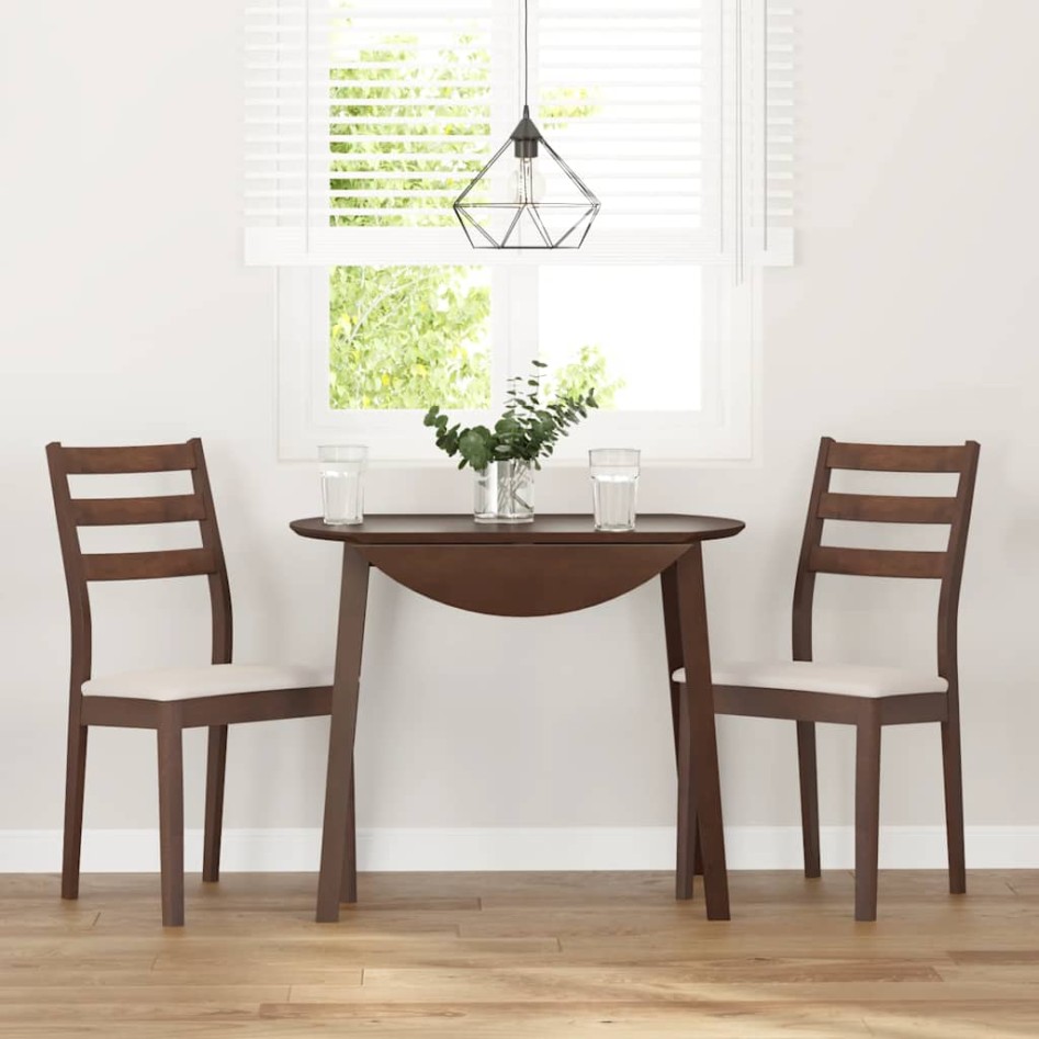 Sillas de comedor con cojines 2 uds madera maciza marrón