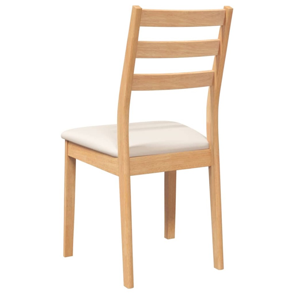 Sillas de comedor con cojines 2uds madera maciza natural