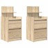 Mesillas de noche con 2 cajones 2 uds roble Sonoma 38x34x80