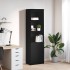 Aparador alto roble negro 50x35x180 cm madera de