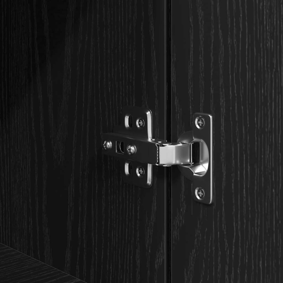 Aparador alto roble negro 50x35x180 cm madera de