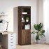 Aparador alto roble marrón 50x35x180 cm madera de