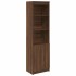Aparador alto roble marrón 50x35x180 cm madera de
