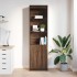 Aparador alto roble marrón 50x35x180 cm madera de
