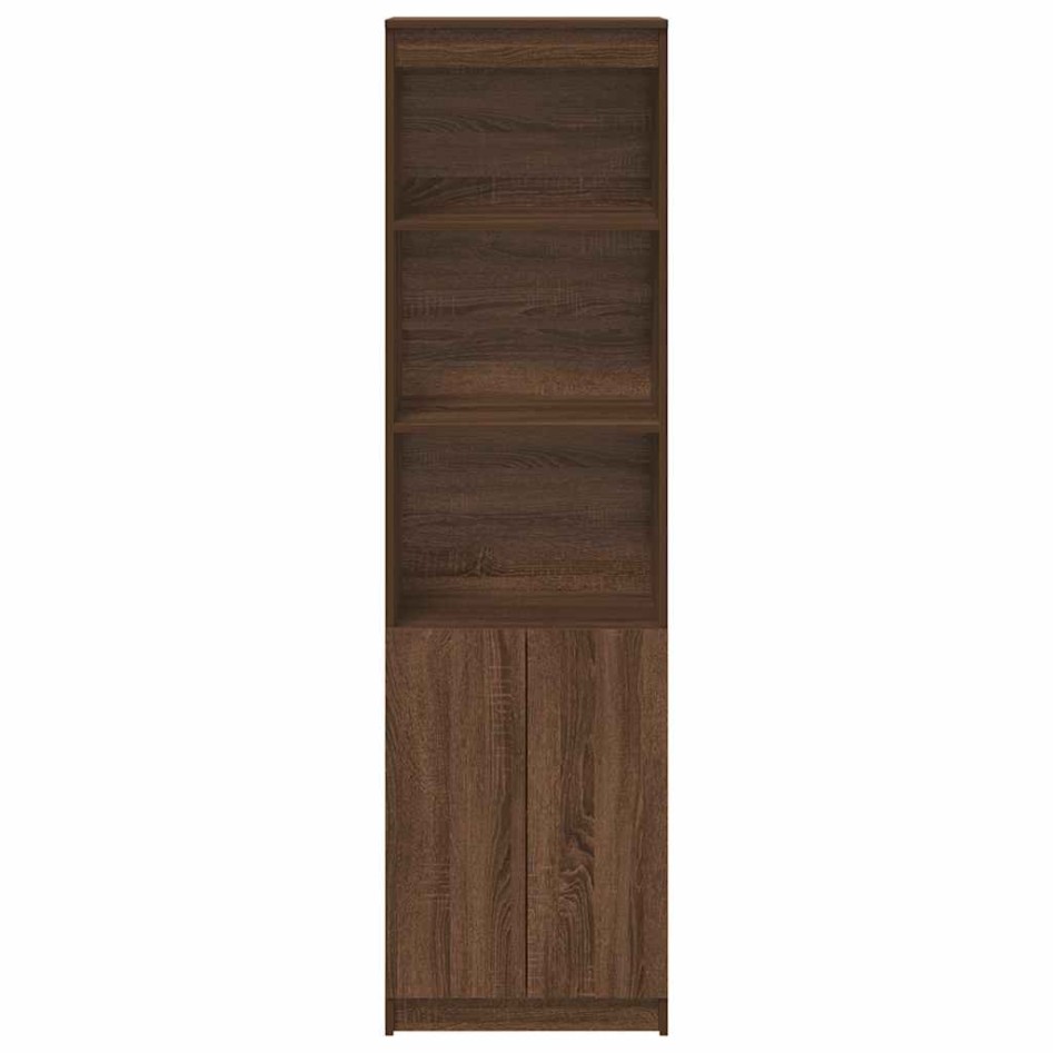 Aparador alto roble marrón 50x35x180 cm madera de