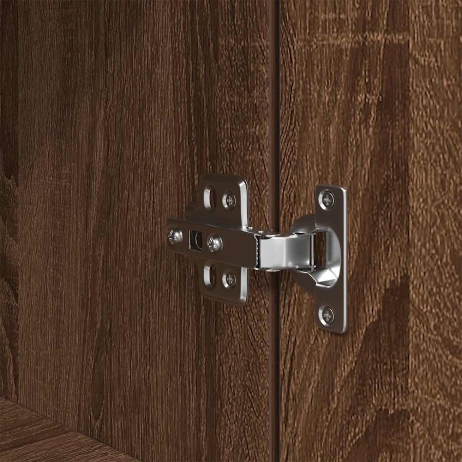 Aparador alto roble marrón 50x35x180 cm madera de