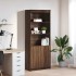 Aparador alto madera de ingeniería marrón roble 70x35x180
