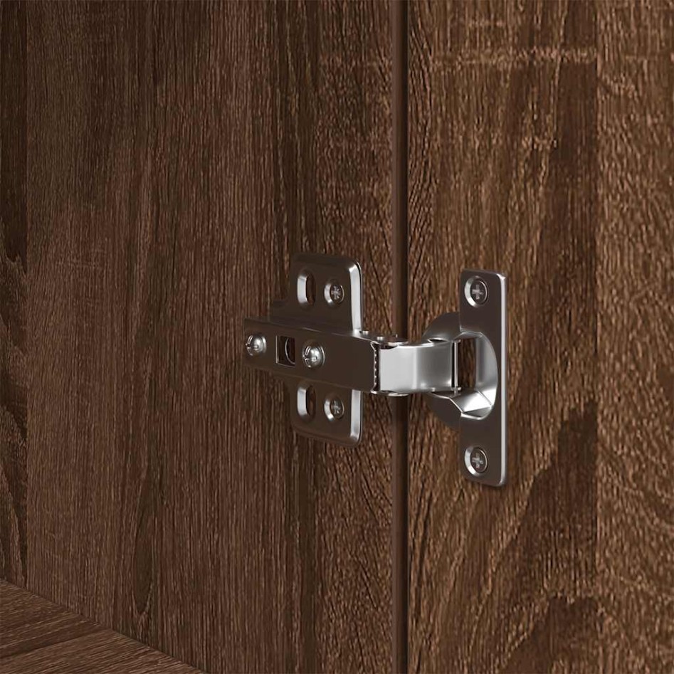 Aparador alto madera de ingeniería marrón roble 70x35x180