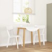 Sillas de comedor 2 unidades madera maciza de caucho blanco