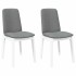 Sillas de comedor con cojines 2uds madera maciza blanco
