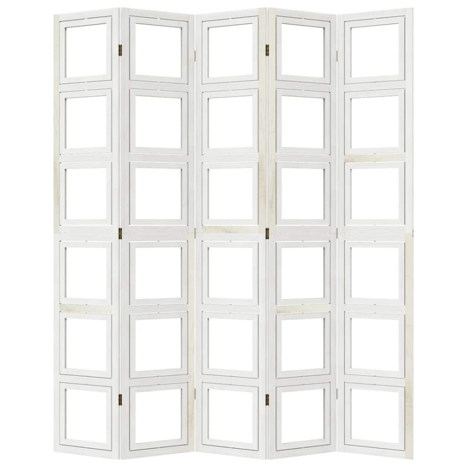 Biombo separador de 5 paneles madera maciza Paulownia