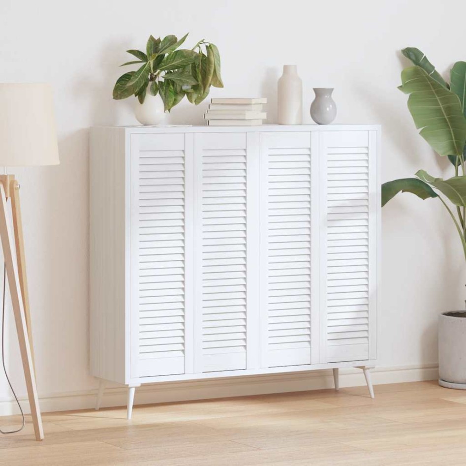 Puerta de armario de lamas 4 uds blanco 99x29,5