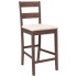 Taburetes de bar con cojines 2 uds madera maciza marrón