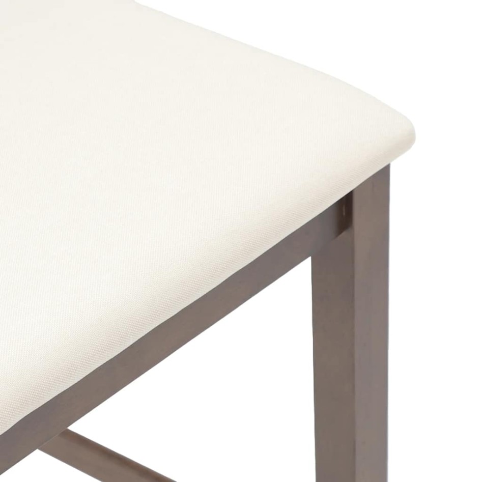 Taburetes de bar con cojines 2 uds madera maciza marrón