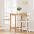 Taburetes de bar 2 uds madera maciza blanca