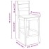 Taburetes de bar 2 uds madera maciza blanca