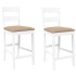 Taburetes de bar con cojines 2 uds madera maciza blanca