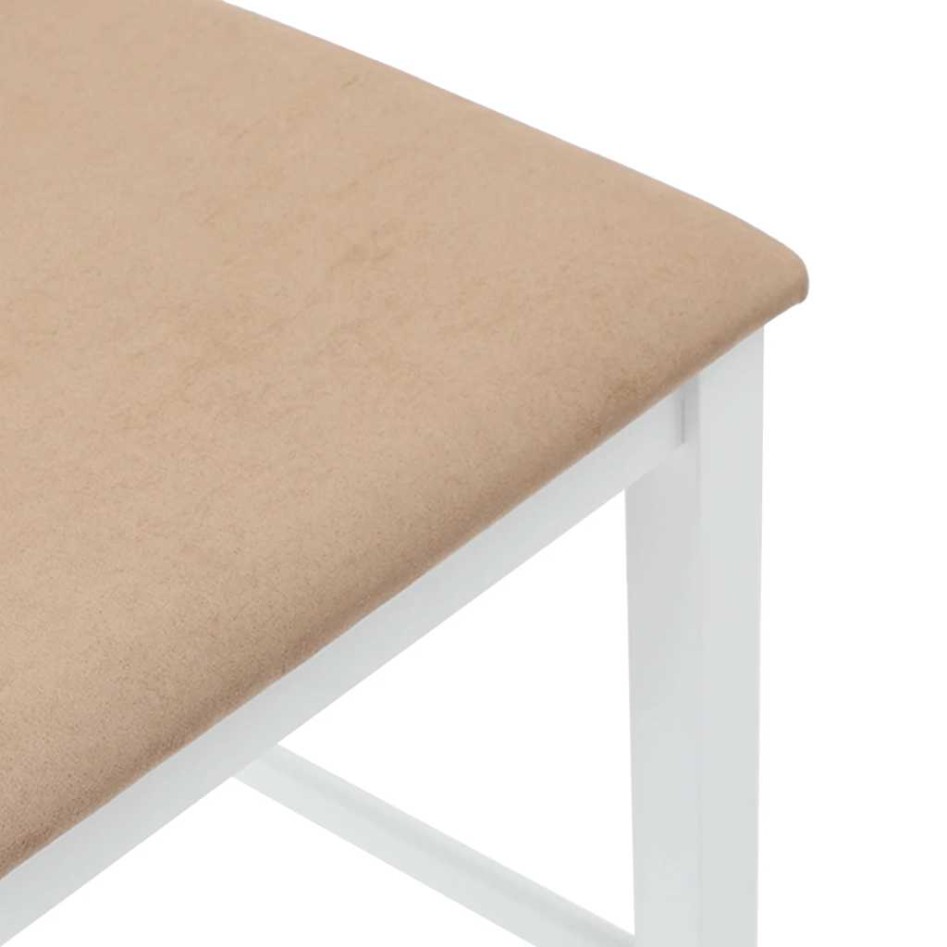 Taburetes de bar con cojines 2 uds madera maciza blanca