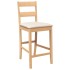 Taburetes de bar con cojines 2 uds madera maciza natural