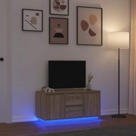Mueble de TV con luces LED roble Sonoma 100x41x50