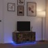 Mueble de TV con luces LED roble ahumado 100x41x50