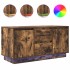 Mueble de TV con luces LED roble ahumado 100x41x50