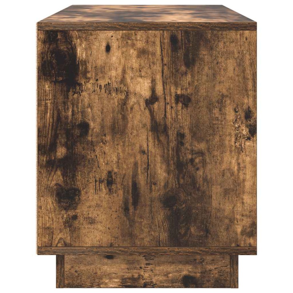 Mueble de TV con luces LED roble ahumado 100x41x50