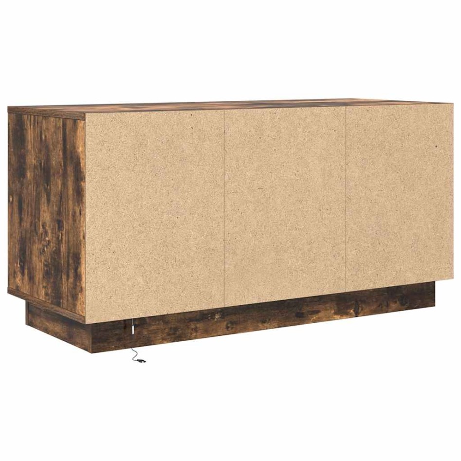 Mueble de TV con luces LED roble ahumado 100x41x50