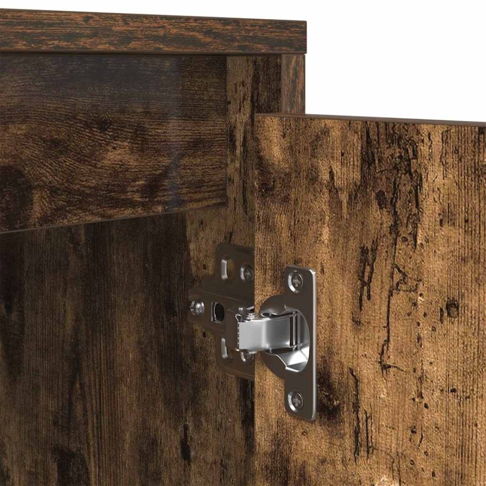 Mueble de TV con luces LED roble ahumado 100x41x50