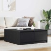 Mesa de centro con cajones roble negro 100x100x40 cm