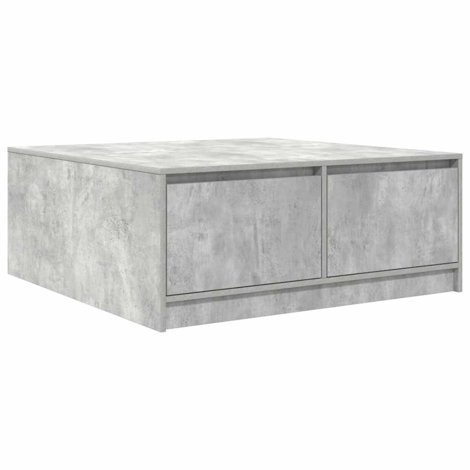 Mesa de centro con cajones gris hormigón 100x100x40