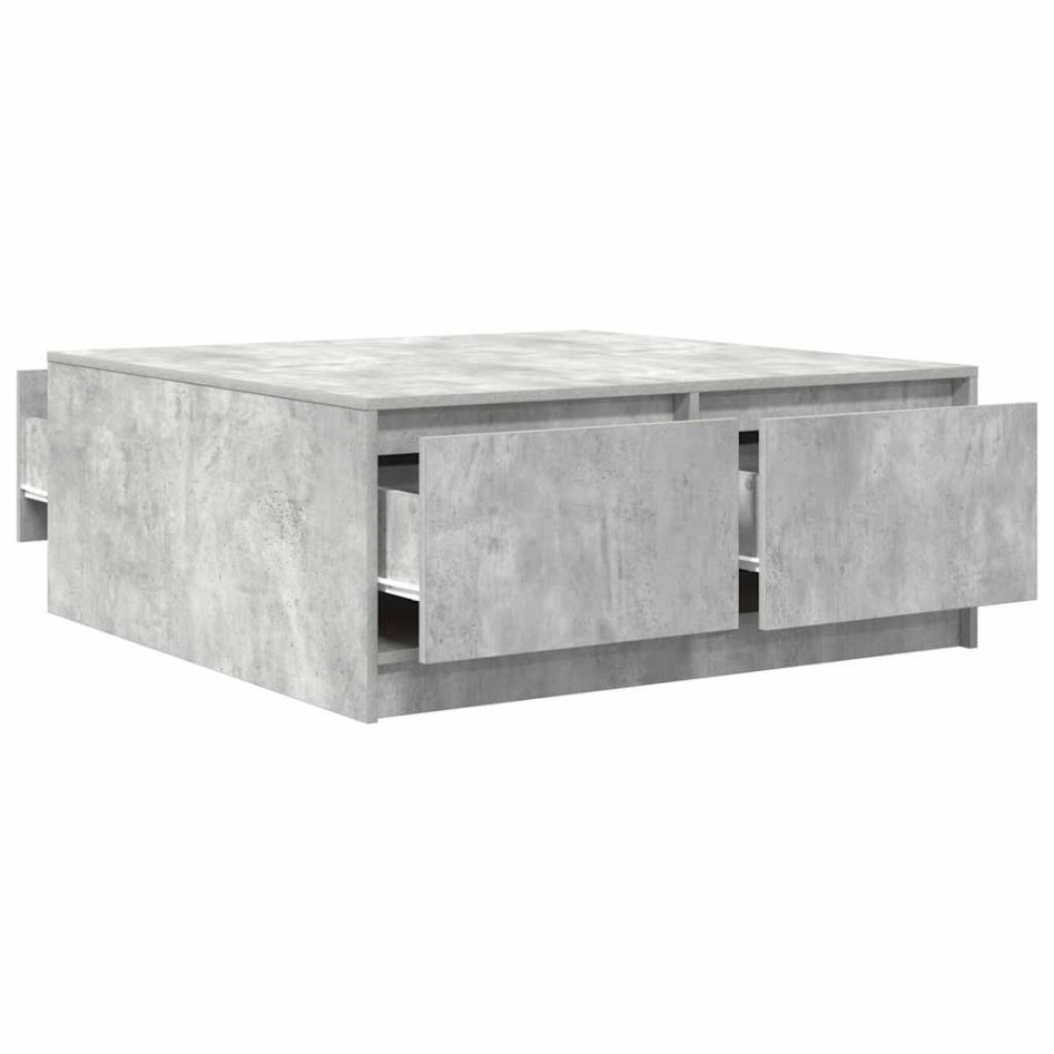 Mesa de centro con cajones gris hormigón 100x100x40