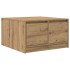 Mesa de centro con cajones roble artesanal 70,5x70x40
