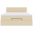 Cama otomana con colchón LED crema 140x190 cm