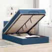 Cama otomana con colchón y luces LED azul 120x200 cm Tela