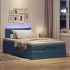 Cama otomana con colchón y luces LED azul 120x200 cm