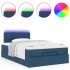 Cama otomana con colchón y luces LED azul 120x200 cm