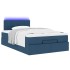Cama otomana con colchón y luces LED azul 120x200 cm
