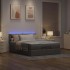 Cama otomana con colchón y luces LED gris topo 140x200 cm