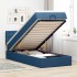 Cama otomana con colchón y luces LED azul 100x200 cm