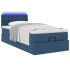 Cama otomana con colchón y luces LED azul 100x200 cm