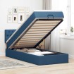Cama otomana con colchón y luces LED azul 100x200 cm Tela