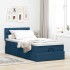 Cama otomana con colchón y luces LED azul 100x200 cm
