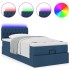 Cama otomana con colchón y luces LED azul 100x200 cm