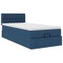 Cama otomana con colchón y luces LED azul 100x200 cm