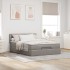 Cama otomana con colchón y luces LED gris topo 140x200 cm