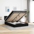 Cama otomana con colchón LED negra 140x190 cm
