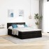 Cama otomana con colchón LED negra 140x190 cm